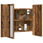 Speilskap Med Led Gammelt Tre 60X12X45 Cm Konstruert Tre