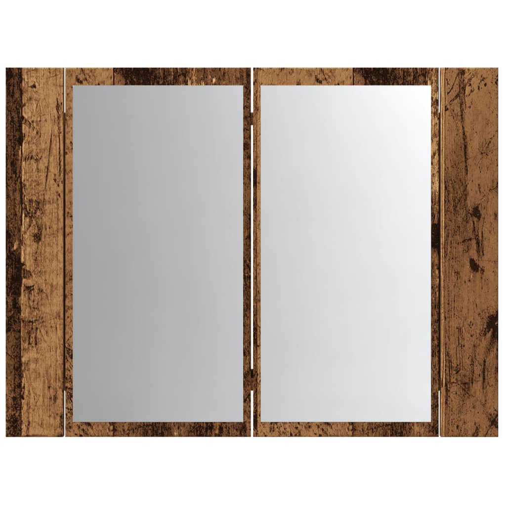 Speilskap Med Led Gammelt Tre 60X12X45 Cm Konstruert Tre