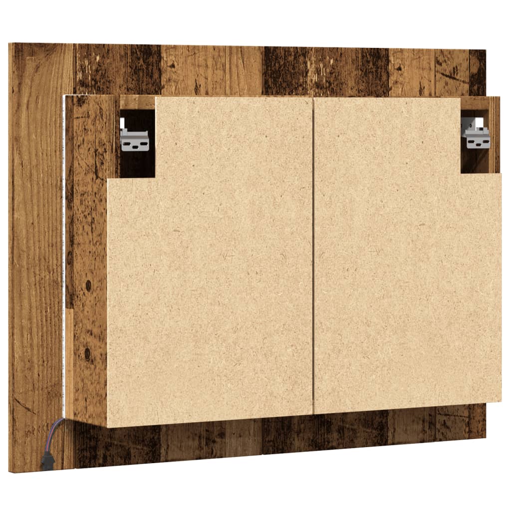 Speilskap Med Led Gammelt Tre 60X12X45 Cm Konstruert Tre