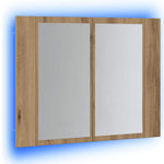 Speilskap Med Led Artisan Eik 60X12X45 Cm Konstruert Tre