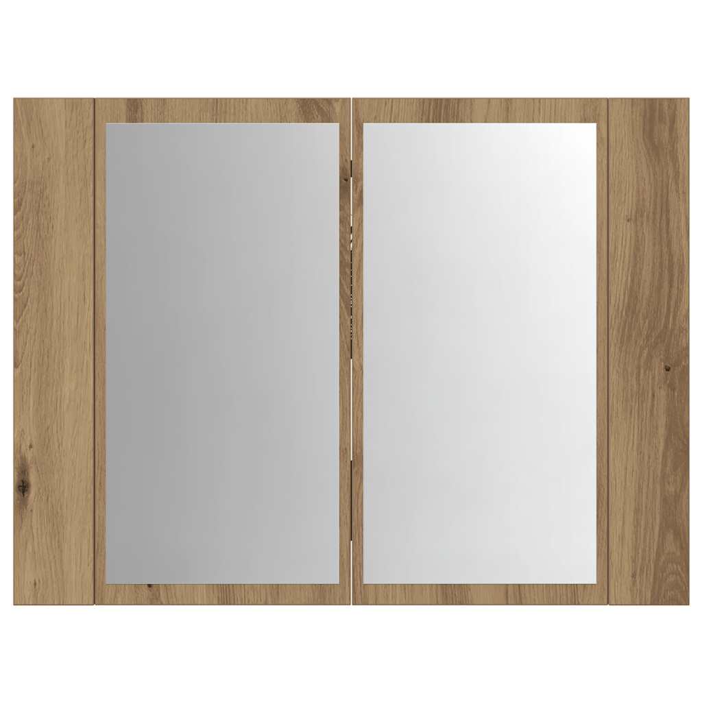 Speilskap Med Led Artisan Eik 60X12X45 Cm Konstruert Tre