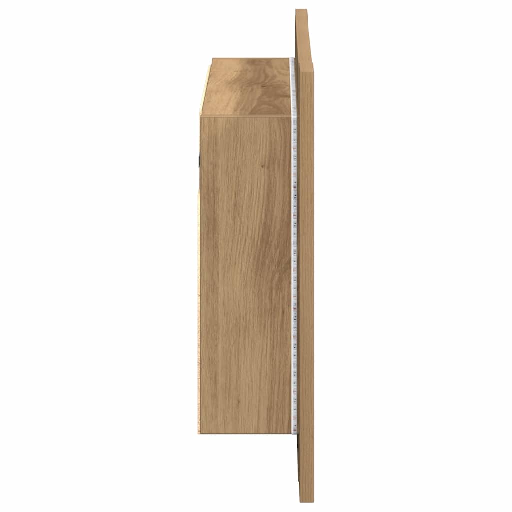 Speilskap Med Led Artisan Eik 60X12X45 Cm Konstruert Tre