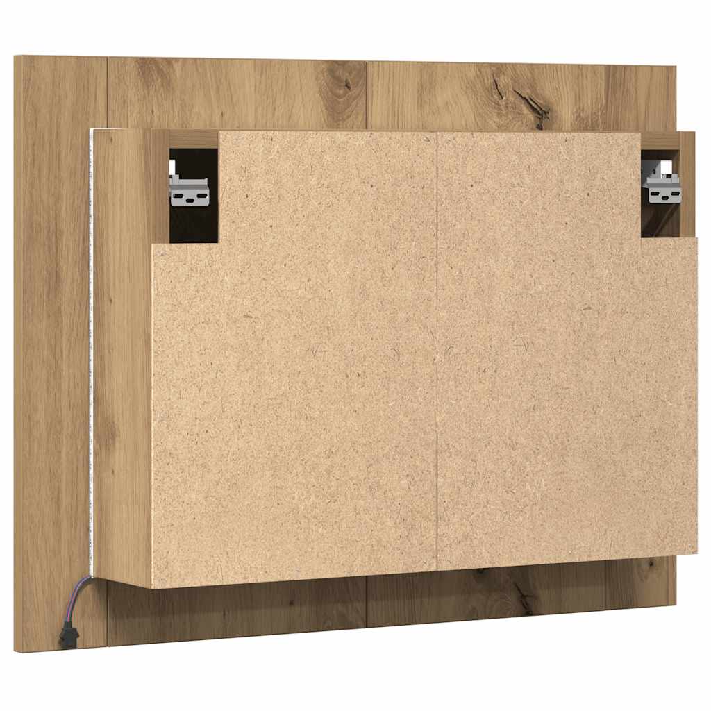 Speilskap Med Led Artisan Eik 60X12X45 Cm Konstruert Tre