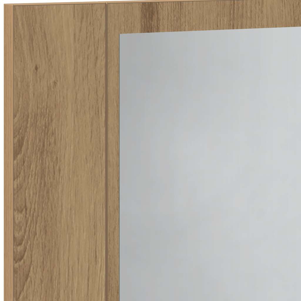 Speilskap Med Led Artisan Eik 60X12X45 Cm Konstruert Tre