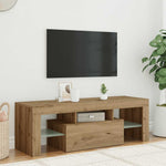 Tv-Benk Med Led-Lys Artisan Eik 120X36,5X40 Cm Konstruert Tre