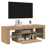 Tv-Benk Med Led-Lys Artisan Eik 120X36,5X40 Cm Konstruert Tre