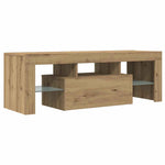 Tv-Benk Med Led-Lys Artisan Eik 120X36,5X40 Cm Konstruert Tre