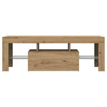 Tv-Benk Med Led-Lys Artisan Eik 120X36,5X40 Cm Konstruert Tre