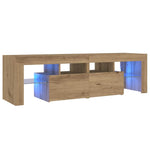 Tv-Benk Med Led-Lys Artisan Eik 140X36,5X40 Cm Konstruert Tre