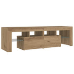 Tv-Benk Med Led-Lys Artisan Eik 140X36,5X40 Cm Konstruert Tre
