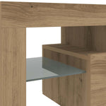Tv-Benk Med Led-Lys Artisan Eik 140X36,5X40 Cm Konstruert Tre