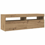 Tv-Benk Med Led-Lys Artisan Eik 120X35X40 Cm Konstruert Tre