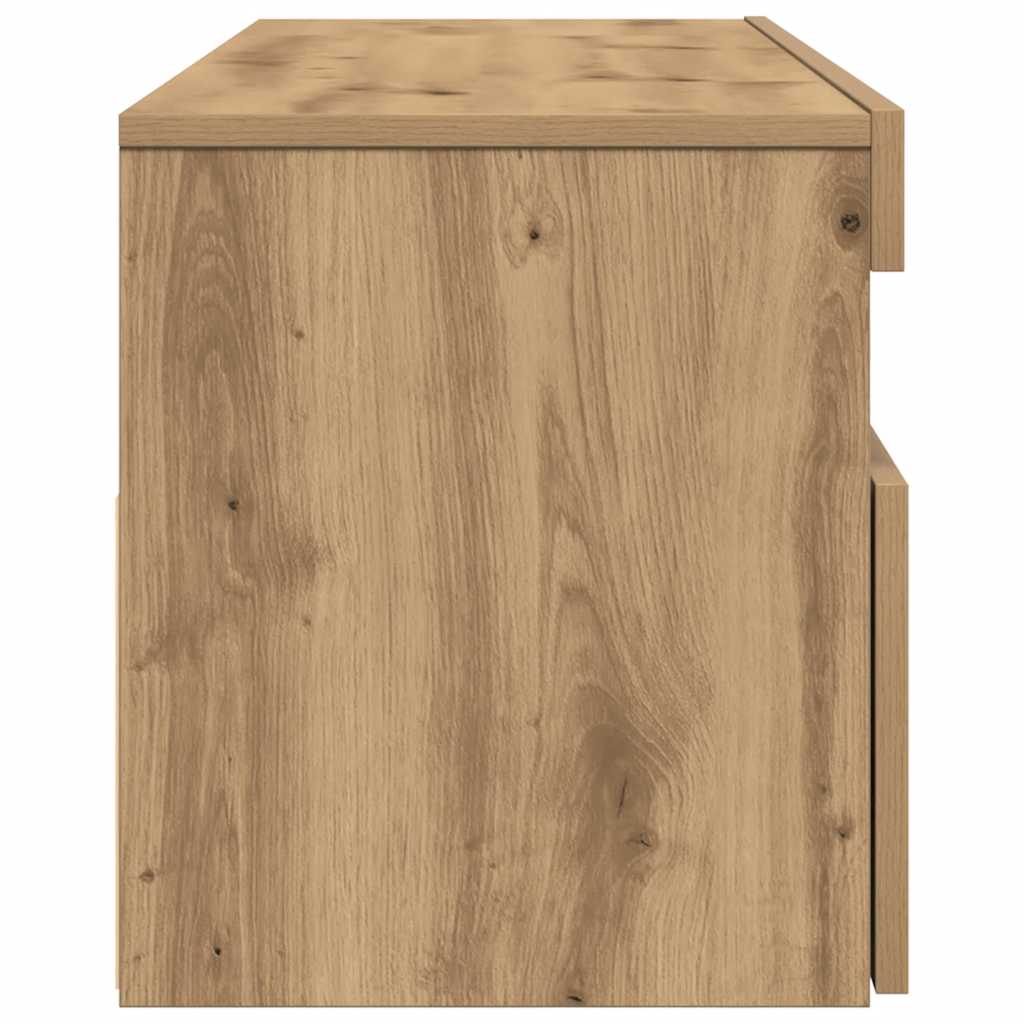 Tv-Benk Med Led-Lys Artisan Eik 120X35X40 Cm Konstruert Tre