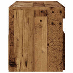 Tv-Benk Med Led-Lys Gammelt Tre 90X35X40 Cm Konstruert Tre