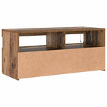Tv-Benk Med Led-Lys Gammelt Tre 90X35X40 Cm Konstruert Tre