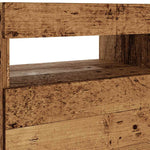 Tv-Benk Med Led-Lys Gammelt Tre 90X35X40 Cm Konstruert Tre