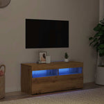 Tv-Benk Med Led-Lys Artisan Eik 90X35X40 Cm Konstruert Tre