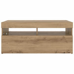 Tv-Benk Med Led-Lys Artisan Eik 90X35X40 Cm Konstruert Tre