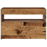 Tv-Benk Med Led-Lys Gammelt Tre 60X35X40 Cm Konstruert Tre