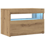 Tv-Benk Med Led-Lys Artisan Eik 60X35X40 Cm Konstruert Tre