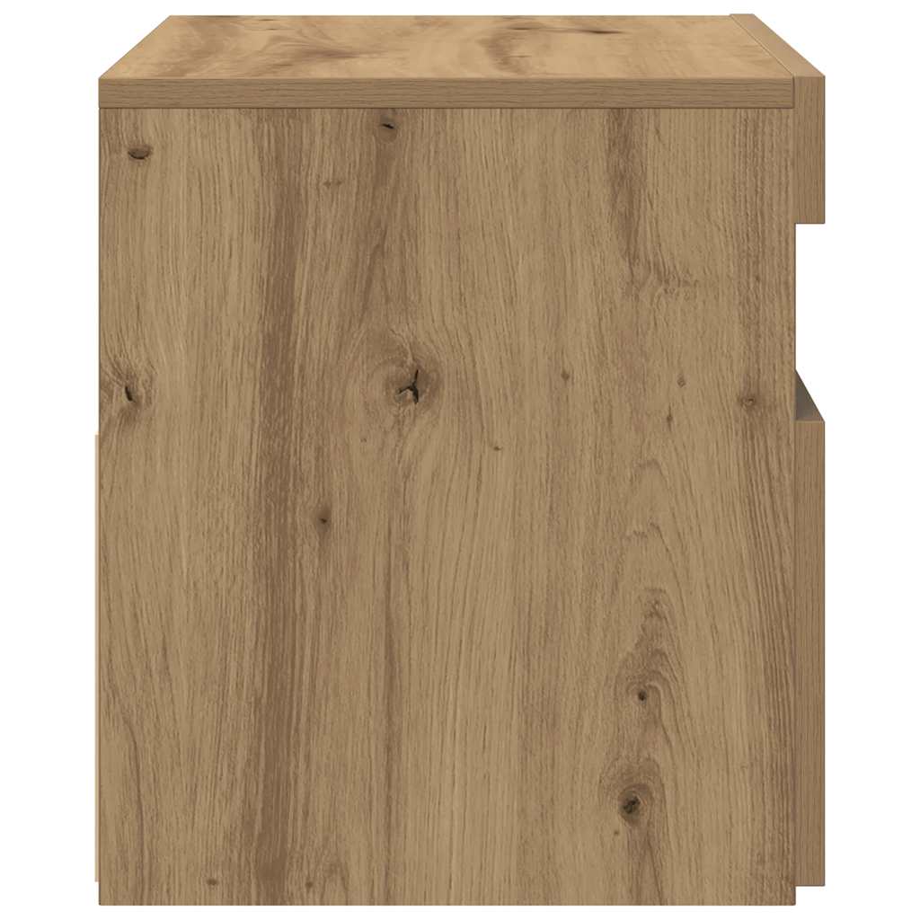 Tv-Benk Med Led-Lys Artisan Eik 60X35X40 Cm Konstruert Tre