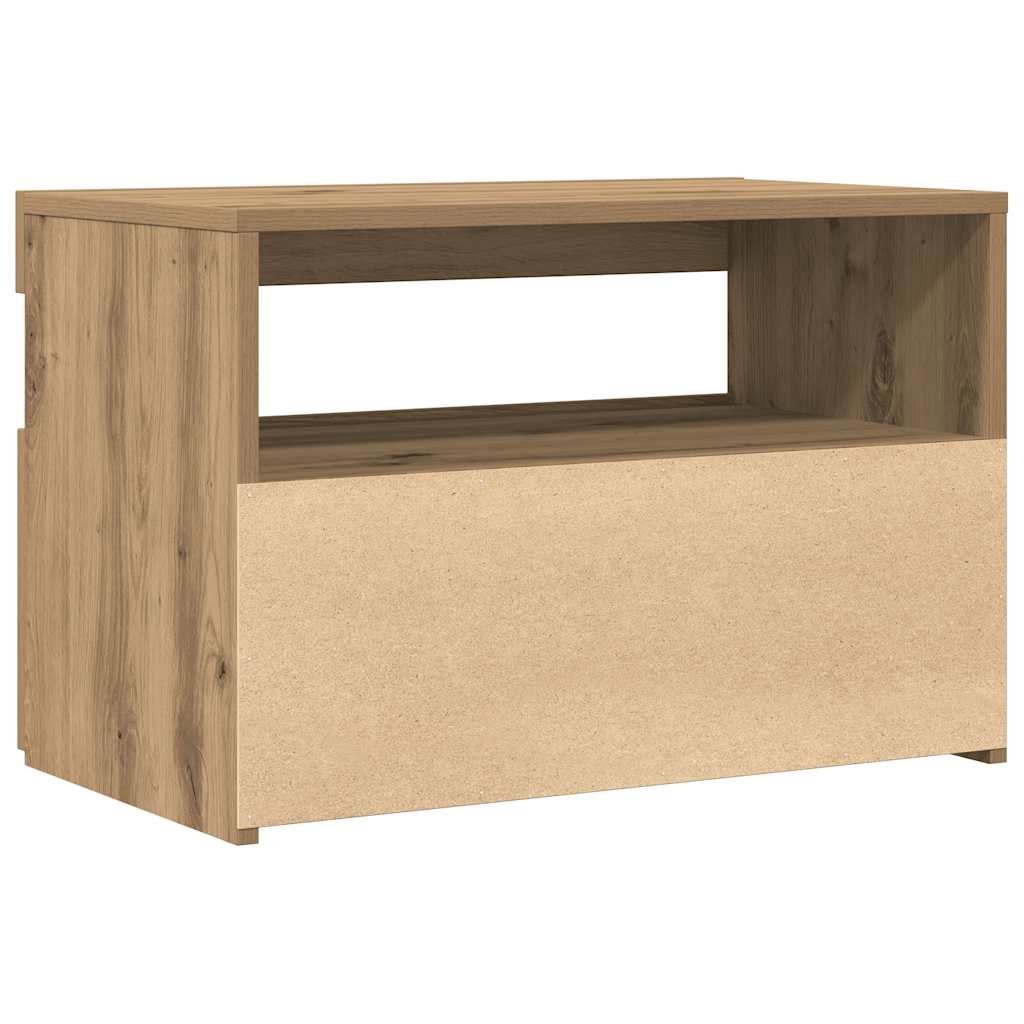 Tv-Benk Med Led-Lys Artisan Eik 60X35X40 Cm Konstruert Tre