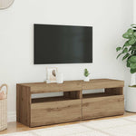 Tv-Benk Med Led-Lys 2 Stk Artisan Eik Konstruert Tre