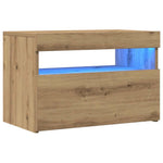 Tv-Benk Med Led-Lys 2 Stk Artisan Eik Konstruert Tre