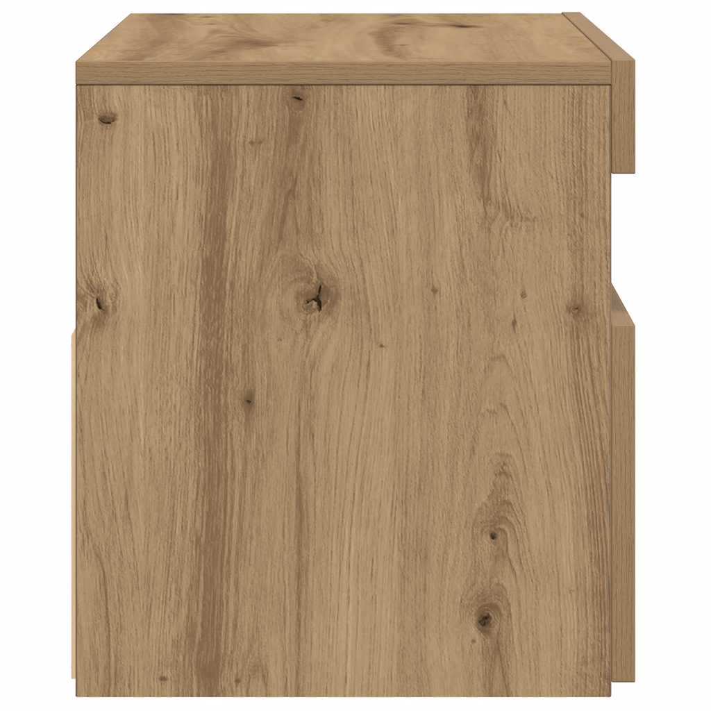 Tv-Benk Med Led-Lys 2 Stk Artisan Eik Konstruert Tre