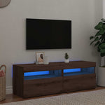 Tv-Benk Med Led-Lys 2 Stk Artisan Eik Konstruert Tre