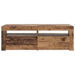 Tv-Benk Med Led-Lys Gammelt Tre 120X35X40 Cm Konstruert Tre