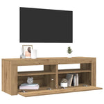 Tv-Benk Med Led-Lys Artisan Eik 120X35X40 Cm Konstruert Tre