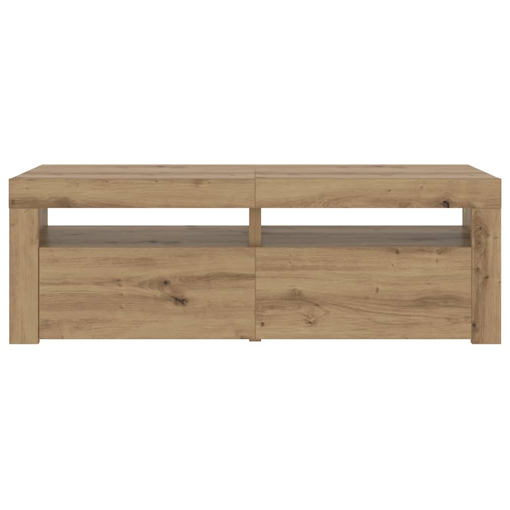 Tv-Benk Med Led-Lys Artisan Eik 120X35X40 Cm Konstruert Tre
