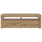 Tv-Benk Med Led-Lys Artisan Eik 120X35X40 Cm Konstruert Tre