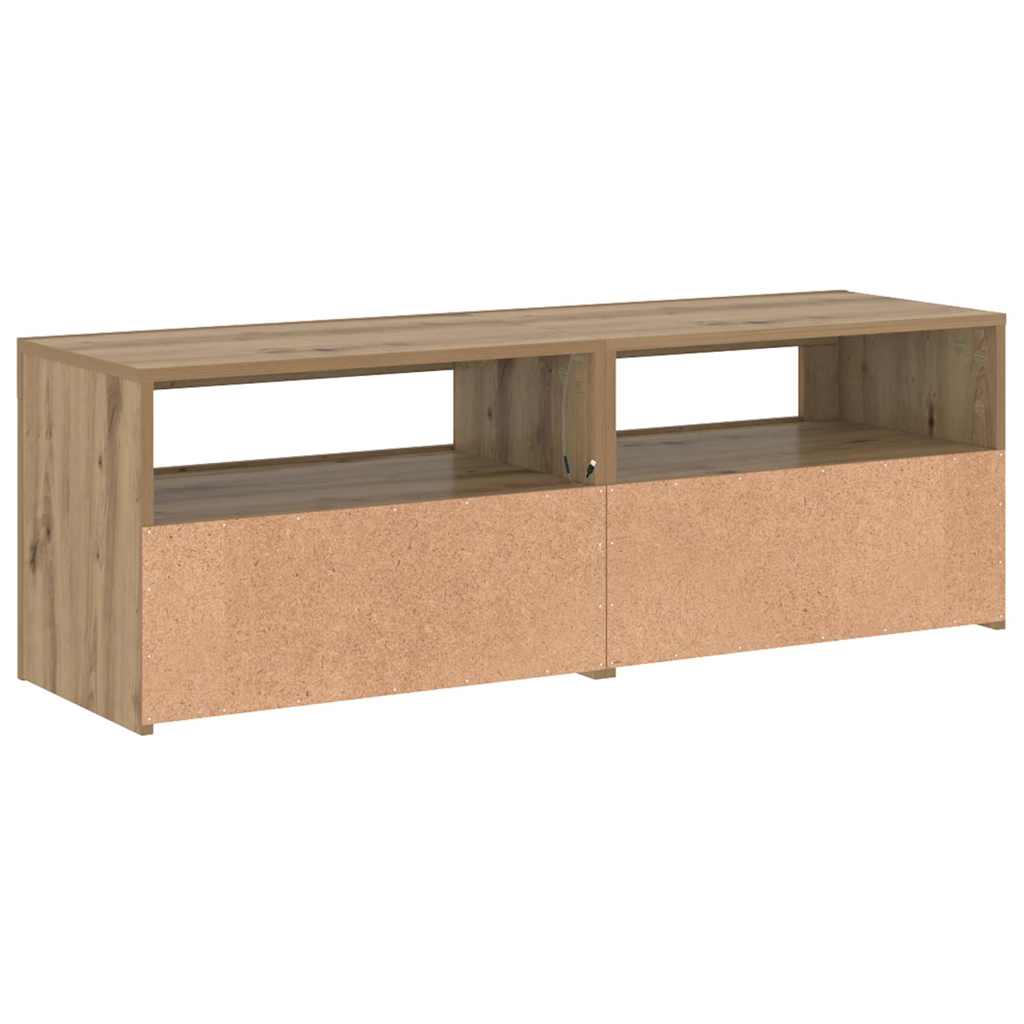 Tv-Benk Med Led-Lys Artisan Eik 120X35X40 Cm Konstruert Tre
