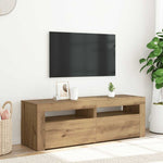 Tv-Benk Med Led-Lys Artisan Eik 120X35X40 Cm Konstruert Tre