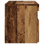 Tv-Benk Med Led-Lys Gammelt Tre 75X35X40 Cm Konstruert Tre