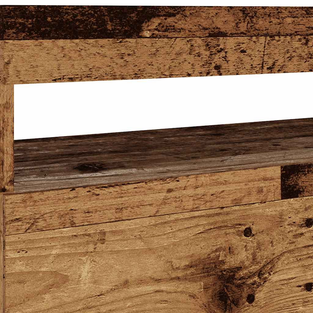 Tv-Benk Med Led-Lys Gammelt Tre 75X35X40 Cm Konstruert Tre