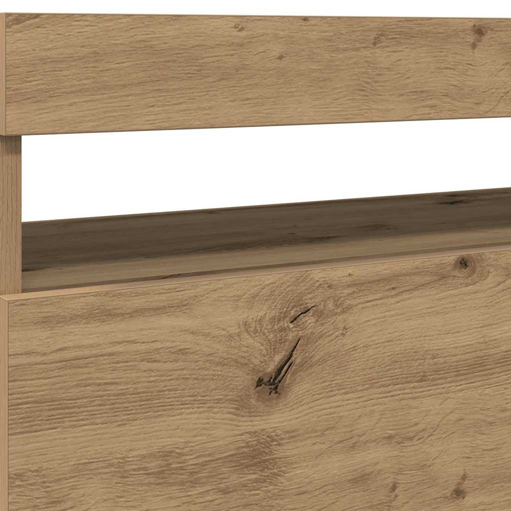 Tv-Benk Med Led-Lys Artisan Eik 75X35X40 Cm Konstruert Tre
