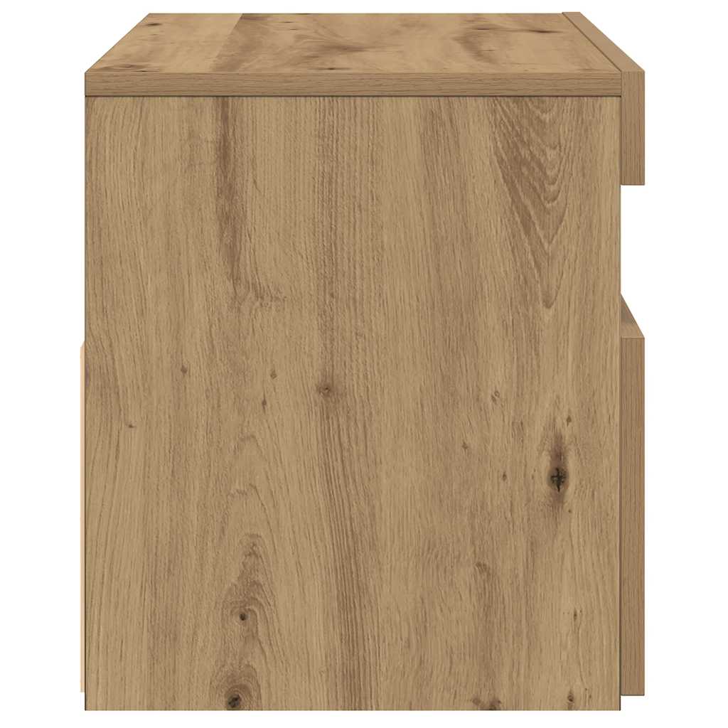 Tv-Benk Med Led-Lys Artisan Eik 75X35X40 Cm Konstruert Tre