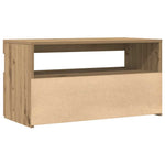 Tv-Benk Med Led-Lys 2 Stk Artisan Eik Konstruert Tre