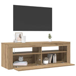 Tv-Benk Med Led-Lys Artisan Eik 120X35X40 Cm Konstruert Tre