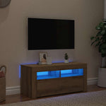 Tv-Benk Med Led-Lys Artisan Eik 90X35X40 Cm Konstruert Tre