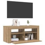 Tv-Benk Med Led-Lys Artisan Eik 90X35X40 Cm Konstruert Tre