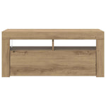 Tv-Benk Med Led-Lys Artisan Eik 90X35X40 Cm Konstruert Tre