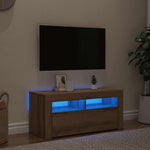 Tv-Benk Med Led-Lys Artisan Eik 90X35X40 Cm Konstruert Tre