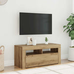 Tv-Benk Med Led-Lys Artisan Eik 90X35X40 Cm Konstruert Tre