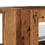 Tv-Benk Med Led-Lys Gammelt Tre 135X39X30 Cm Konstruert Tre