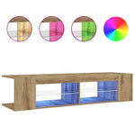 Tv-Benk Med Led-Lys Artisan Eik 135X39X30 Cm Konstruert Tre