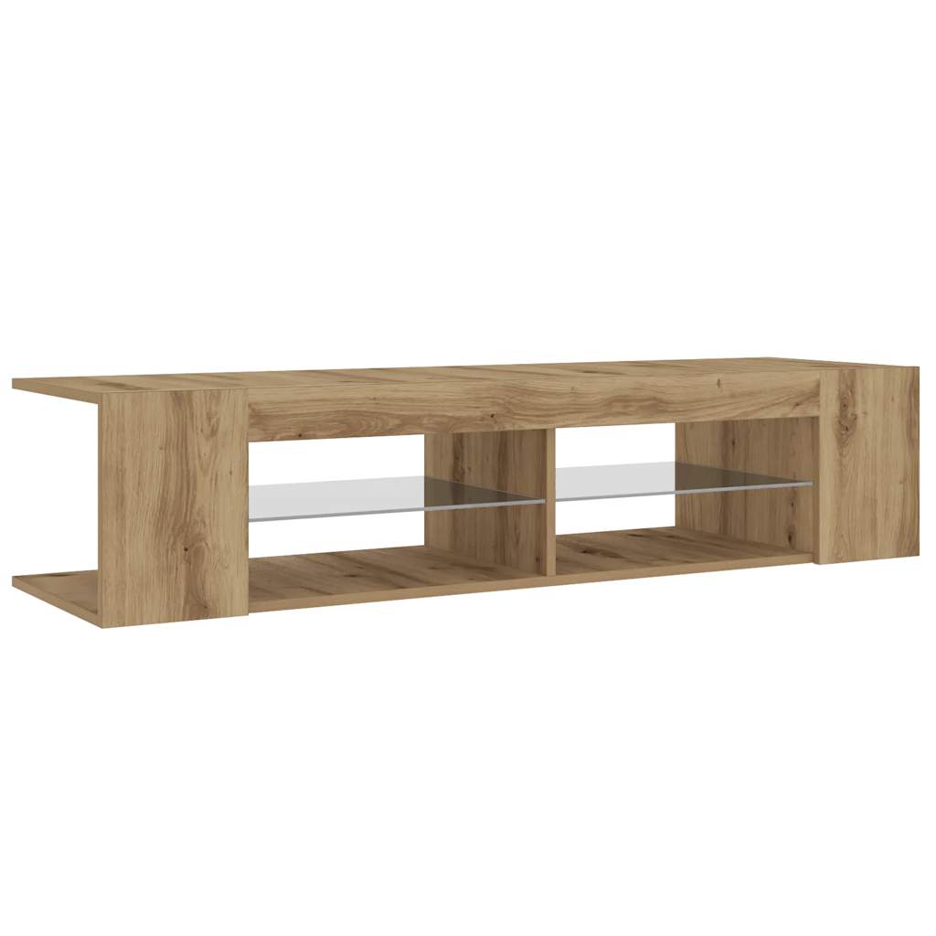 Tv-Benk Med Led-Lys Artisan Eik 135X39X30 Cm Konstruert Tre
